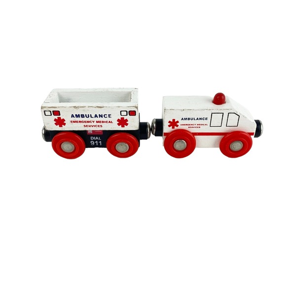 Other - Wooden Ambulance Toy Set for Thomas & Friends Wooden Railway 2 Pieces